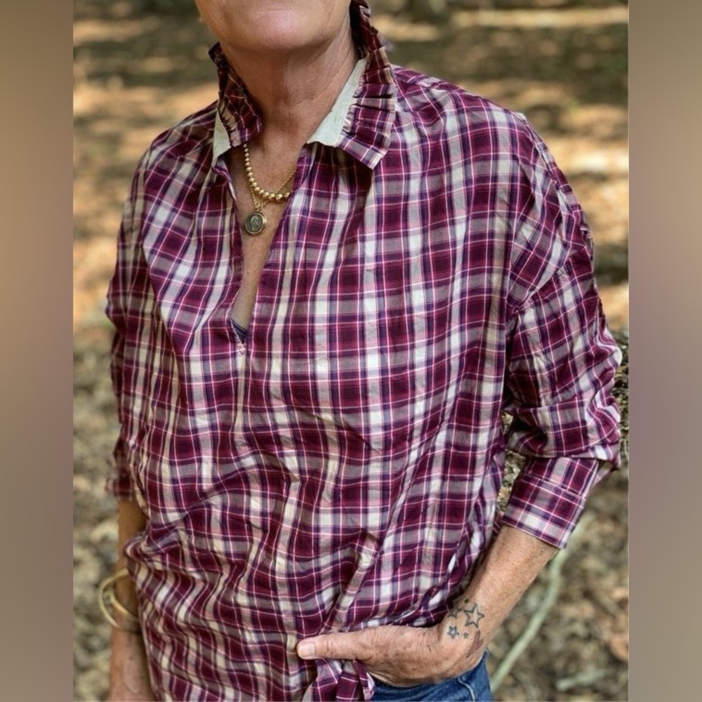 LAST CHANCE | A Shirt Thing Penelope Plaid Shirt in Red/Brown